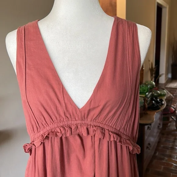 Rachel Zoe Boho V-neck Sleeveless Tiered Maxi Cotton Dress szS - Picture 7 of 13